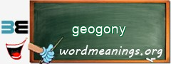 WordMeaning blackboard for geogony